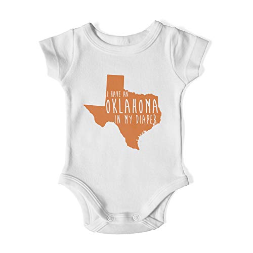 Image of In My Diaper I Have an Oklahoma - Texas Rival Sports Fans Baby One Piece