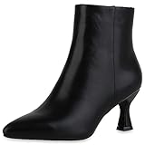  VAN HILL Damen Klassische Stiefeletten Stiletto Basic Klassisch Schuhe 840599 213313 Schwarz 38
