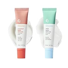 Glossier Dotcom Duo - Mint 15ml & Coconut Lip Balm 15ml, Clear Hydrating Care for Dry Lips with Cooling & Tropical Scents