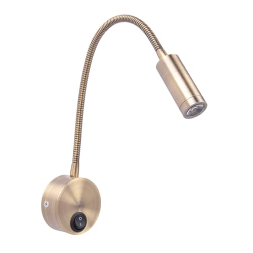 Foco de lectura LED Housoutil flexible para evitar fatiga ocular en el dormitorio dorado