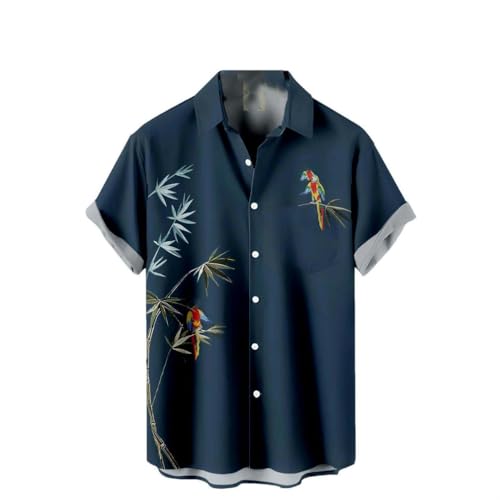 Chemise manches courtes homme style chinois aux finitions soignées
