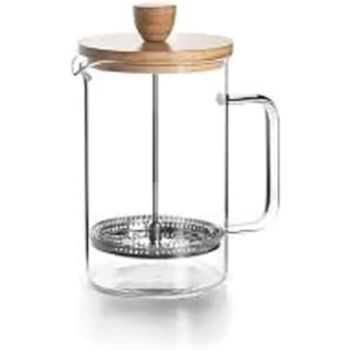 LACOR 62168 Cafetera Francesa, Prensa Café, Cafetera Prensa con Émbolo, Jarra Francesa para Café de Filtro, Wood, 0.80 l