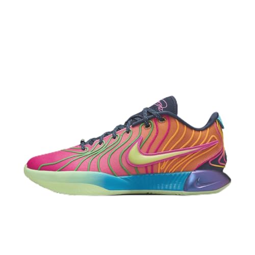 LeBron XXI Basketball Shoes (HF5353-400, Photo Blue/Vapor Green/Laser Orange) Size 9.5