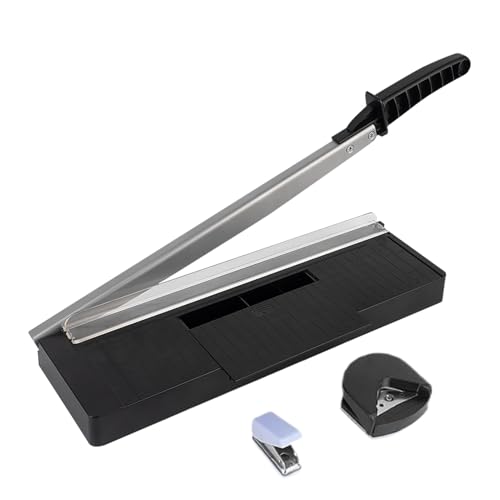 Coupe-photos haute performance - 3 en 1 - 530 g - Perforatrice d'angle 3 en 1 - Pour la maison, l'école, le studio, le travail, le bureau, les documents, le papier, les travaux manuels, le découpage