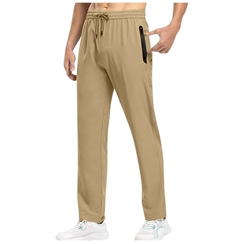 SRZYMJ Herren Pants Folkstone Zip Off, vielseitige Herren Hose mit Zip-Off Funktion, leichte Wanderhose für den Sommer Khaki XL Wandershorts Herren Hose Herren Kurz Jeans Schnittschutzhose Herren