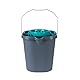 Beldray Moppeimer & Wringer – 16L, Ergonomisches abgeschrägtes Design, Einfaches Ausgießen/Entleeren, Abnehmbarer Wringer, Starker & robuster Kunststoff, Praktischer Tragegriff, Grau/Blau