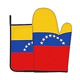 Flagge Venezuelas Küche Backen Zweiteiliges Set (Wärmedämmhandschuhe + Topflappen), Verbrühungsschutz und Wärmeisolierung