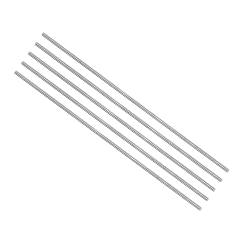 CoCud Runder Stahlstab, Durchmesser 1 mm, Länge 60 mm, Hochgeschwindigkeitsstahlstange für Bastelwerkzeuge - (Anwendungen: für Bohrmaschinen, Drehmaschinen, Langweilmaschinen), 5 Stück