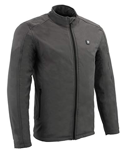Image of Nexgen Heat Men's Standard MPM111762SET Zipper Front Heated Soft Shell Jacket (US, Alpha, Small, Regular, Regular, Grey)
