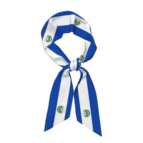 El Salvador Lightweight Hair Turban Headband Hat, Women's Decorative Long Scarf, 46.9 * 3.1 Inch Chic Tie Scarf,