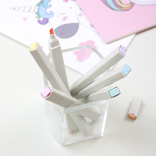 Marqueurs double pointe Emartbuy : lot de 6 surligneurs fins et biseautés