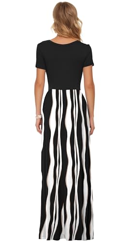 Image of AUSELILY Women's Classic Short Sleeve Loose Plain Casual Long Maxi Dresses for Women 2026
