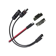 Solar Panel Connectors 10AWG Compatible with MC-4 Solar Connecter to SAE Adapter PV Extension Cable Wire for RV Caravan Solar Panels Battery Charger kit with Two SAE to SAE Polarity Reverse Adapters