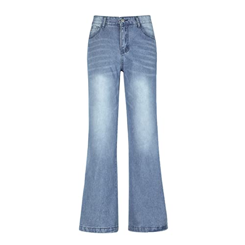 Jean Large Taille Haute en Denim Délavé : La Coupe Baggy Fluide aux Poches Pratiques
