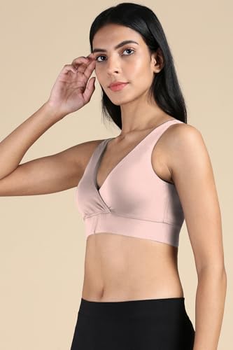 Image of &Circus PureSoft Padded Bra for Women | Non Wired Bra for Women with Insertable Pads | Plunge Bralette for Active & Lounge Wear