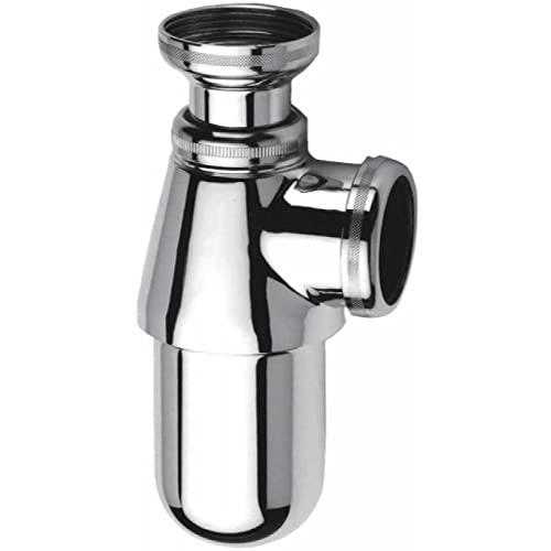 Siphon réglable Nicoll chromé brillant avec culot démontable pour lavabo