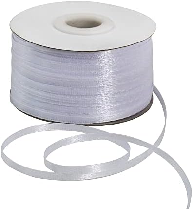 TONIFUL 1-1/2 Inch (40mm) x 100 Yards White Wide Satin Ribbon Solid Fabric Ribbon for Gift Wrapping Chair Sash Valentine's Day Wedding Birthday Party Decoration Hair Floral Craft Sewing