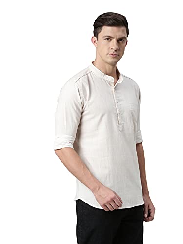 Image of KRYPTIC Men Solid Full Sleeve Regular Shirt Kurta