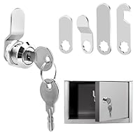 VFANDV Briefkastenschloss 16mm, Briefkasten Schloß mit 5 Verschiedene Schlossplatten und 2 Schlüssel Möbelschloss Briefkastenschlösser Hebelschloss für Briefkästen Schranktüren (1 Sätze)