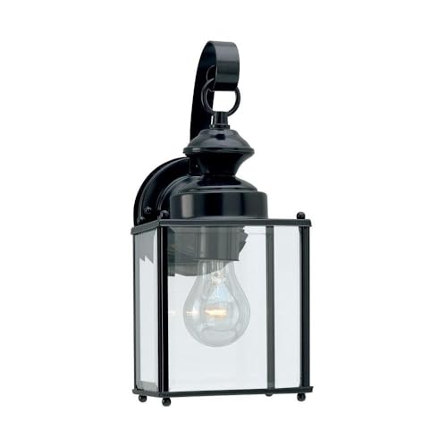 Image of Generation Lighting 8457-12 Jamestowne Transitional One - Light Outdoor Wall Lantern Outside Fixture, Black Finish, 1-Light, cETL Listed, Safety Rated for Wet Locations