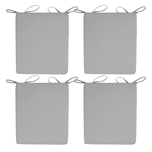 Bean Bag Bazaar Outdoor Seat Pad Chair Cushion, Pack of 4, 50cm x 43cm, Fibre Filled, Water Resistant, Decorative Cushions with Ties