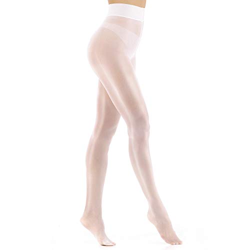 Arrusa Women's Super Sexy Shiny Sheer Control Top Footed Tights Silk Stockings Ultra Shimmery High Waist Pantyhose #TOP2