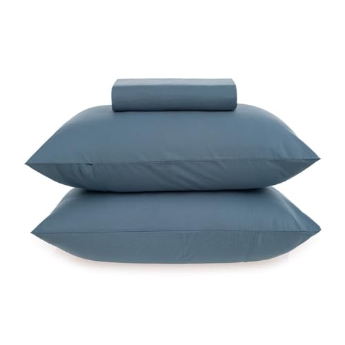 Karsten, Kit Jogo De Lençol Karsten 3 Peças Cama Casal Matiza 160 Fios Percal 100% Algodão Cor:Azul Porcelana
