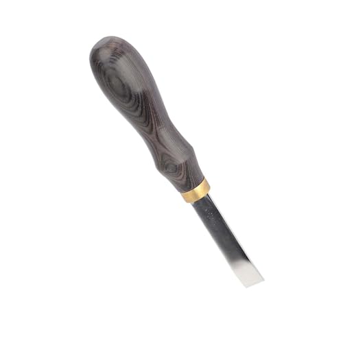 Coltello da Utility Manico in Acciaio da 6,5 ​​pollici in Pelle con 2 Radianti, Teste di Collegamento a Trazione in Pelle Raschiatura Leggera e Portatile Adatte per il Taglio Obliquo di Bordi in (#4)