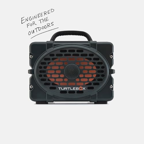 Image of Turtlebox Original Gen 3: Portable Outdoor Bluetooth Speaker - Ultra-Loud (120dB), Waterproof (IP67), Rugged, Impact-Resistant, 3-Day Battery | Party Mode: Unlimited Pairing Stereo, Green /Blaze Orange