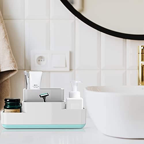 Luvan Bathroom Storage Organizer Caddy, Toothbrush Holder for Bathroom Made of Food-Grade PP and ABS Plastic BPA-Free , Versatile Storage,Detachable for Easy Cleaning