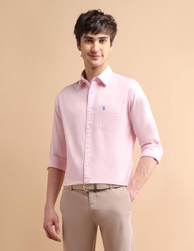 Image of U.S. Polo ASSN. Tailored Fit Formal Shirts for Men - 100% Cotton, Full Sleeve Mens Casual Shirts