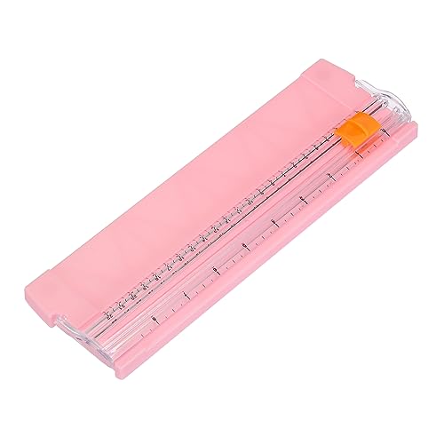 PATIKIL Paper Trimmer, Plastic Portable A5 Paper Cutter Slicer Tool with Side Ruler for Scrapbooking Craft Paper Photo Cardstock Label, Pink