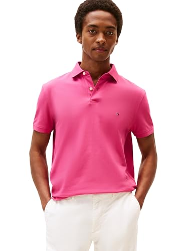 Image of Tommy Hilfiger Men's Short Sleeve Polo Shirts in Regular Fit With Stretch and Organic Pique Cotton