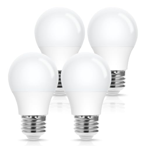 EvaStary A15 LED Ceiling Fan Light Bulbs 40W Equivalent, A15 LED Light Bulb 5000K Daylight White, E26 Small Light Bulb for Refrigerator, Ceiling Fan, Appliance Bulb, Bedroom, Non-Dimmable, 4 Pack