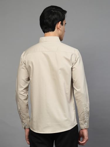 Image of Majestic Man Solid Cotton Casual Shirt - Slim Fit, Full Sleeves, Premium Button Closure