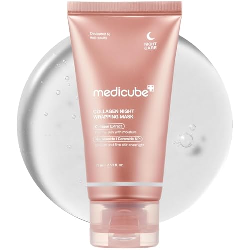 Image of Medicube Collagen Overnight Wrapping Peel-Off Facial Mask, Elasticity & Hydration Night Care, Hydrolyzed Collagen Mask for Firming, Anti-Aging & Glowing Skin, Korean Skincare (2.53 fl. oz / 75ml)