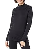 Under Armour Women's Authentics Mock Neck T-Shirt , Black (001)/White, XX-Large