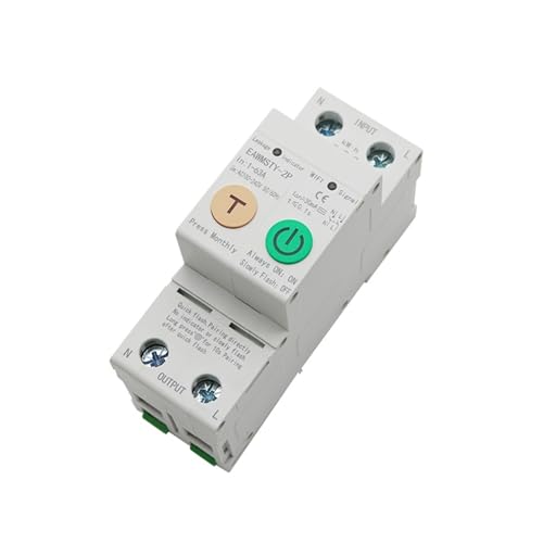 Disjoncteur connecté WiFi 2P avec suivi kilowattheure et protection RCBO contre les fuites