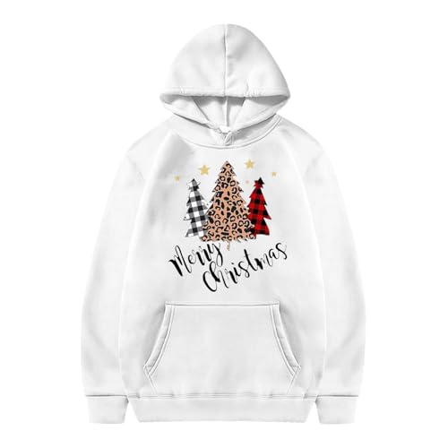 Weihnachts Hoodie Herren mit Kapuze und Druck, Sweatshirt Herren...
