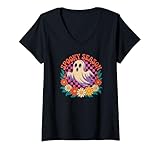 Photo Gallery donna spooky ghost flower lover halloween creature monster maglietta con collo a v Photo Gallery donna spooky ghost flower lover halloween creature monster maglietta con collo a v