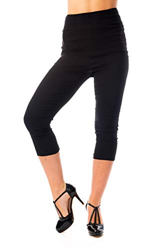 Ro Rox Ella Capri Pants for Women - 1950s Vintage Women's Trousers - High Waist Three Quarter Pant - Zipper & Slits on Back2