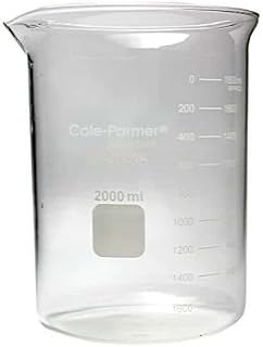 Cole-Parmer Essentials Plus Griffin Low-Form Beaker, Glass, 2000 mL; 2/PK