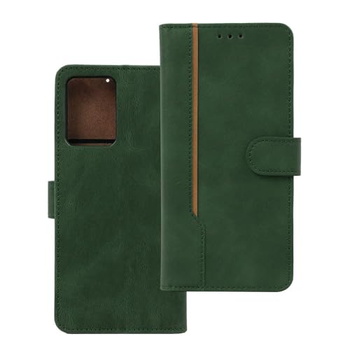 Image of amazon basics CMF Phone 2 Pro Flip Cover | Card Pockets Wallet & Stand | Flip Cover for CMF Phone 2 Pro (Green with Beige Strip)