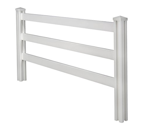 WamBam Traditional 4 by 7-Feet Premium Vinyl Ranch Rail Fence Sections with 2 Posts/Caps - Thumbnail 5