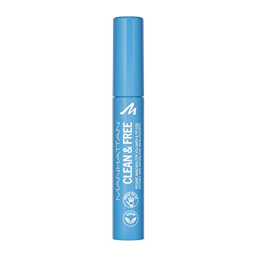 Manhattan Clean & Free Mascara Farbe 1010N – wasserfest, vegan, 7 ml