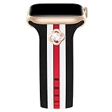 Cinturino di design con ciondoli, decorativo, compatibile con cinturino Apple Watch da 38 mm, 40 mm, 41 mm, 42 mm, 44 mm, 45 mm, 49 mm, unisex, elegante cinturino sportivo in silicone per iWatch serie