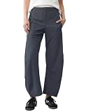 LOMON Barrel Pants for Women Travel Hiking Office Ladies Quick Dry Comfort Straight Wide Leg Trouser Spring Summer, Navy Blue