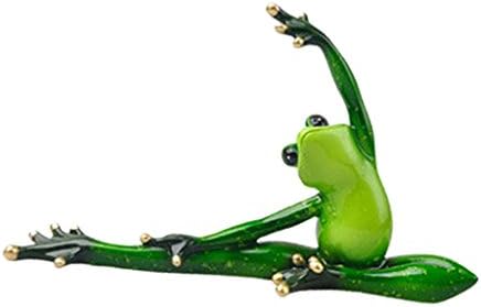 joyMerit Hand Crafted Resin 3D Yoga Frog Figurines Statues Car Dashboard Office Desk - a