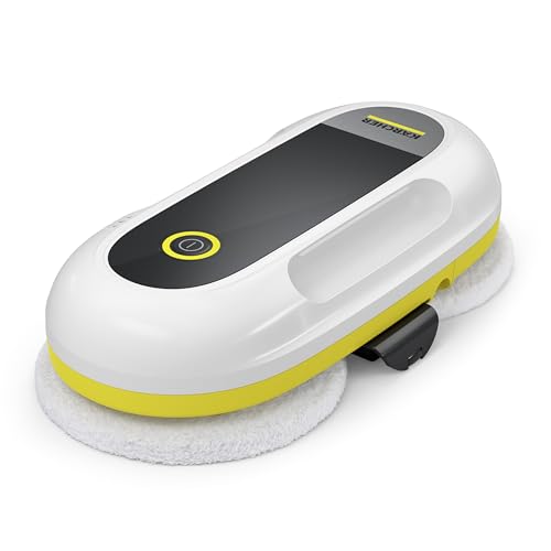 KÄRCHER Robot nettoyeur de vitres RCW 2, nettoyage automatique des vitres, avec câble de sécurité et batterie d'alimentation d'urgence, 3 min/m², réservoir de 70 ml, 5 modes de nettoyage, câble de 5 m