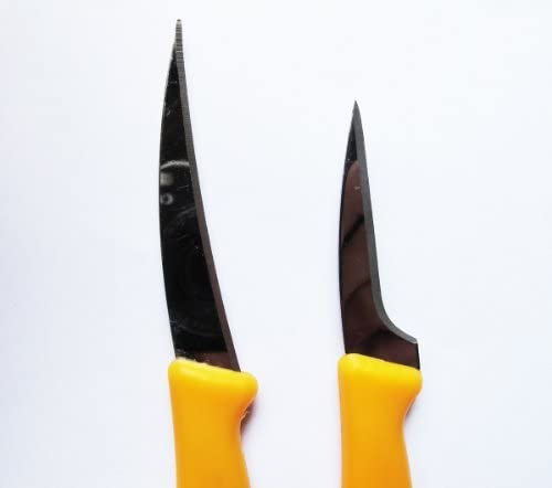 Jaguar Set Fruit Carving Knife Plastic Handle Yellow.02.5 Inch 2 Pcs. Of Thailand #TOP1